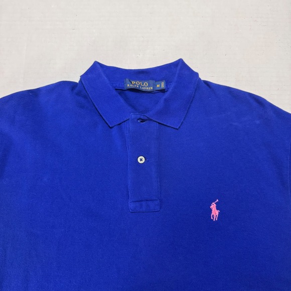 Polo Ralph Lauren Other - Polo Ralph Lauren Mens Royal Blue Pink Pony Cotton Pique Polo Shirt Size M